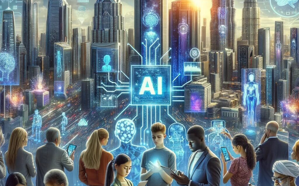 Futuristic AI Cityscape